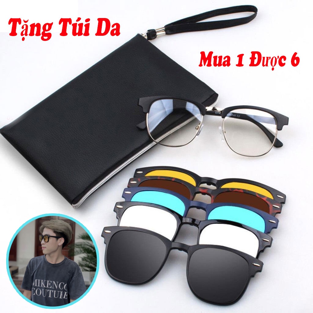 Mắt kính đen đi biển 6 in 1 chống nắng, kính dâm chống tia uv, chống ánh sáng xanh, chụp ảnh ngầu, hot tren tik tok