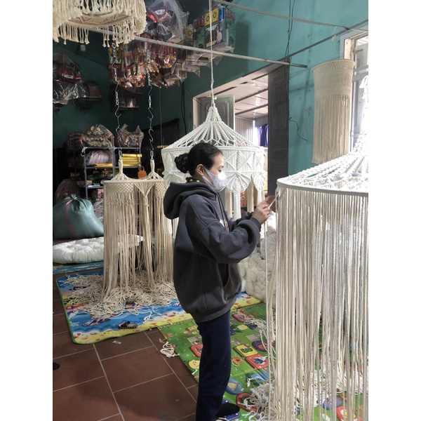 Đèn trang trí sợi macrame
