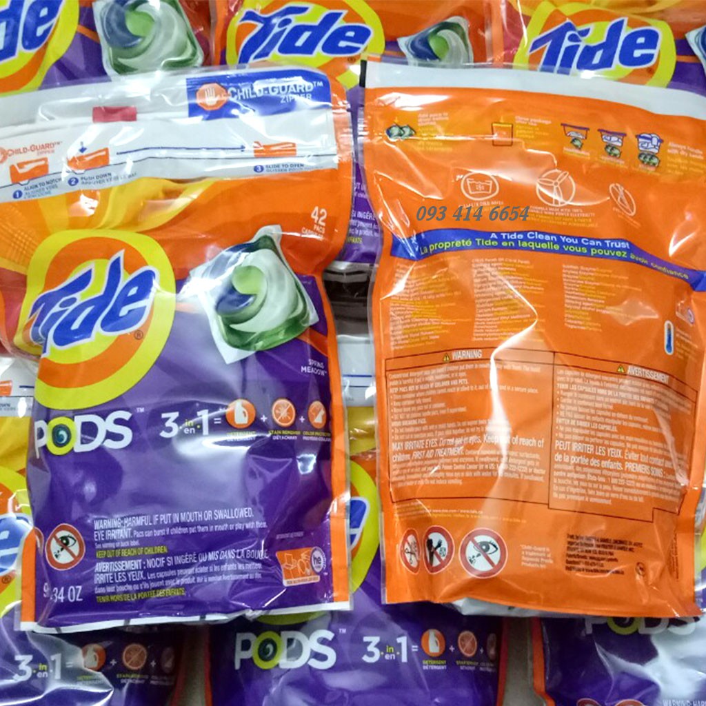 [CHÍNH HÃNG] Viên Giặt Tide Pods - Bịch 42 viên