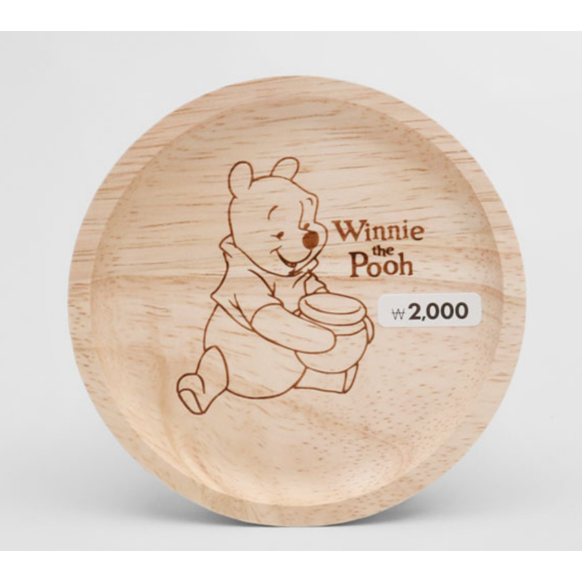 [DAISO Korea] Đế Lót Ly / Khay Vuông Bằng Gỗ Winnie The Pooh