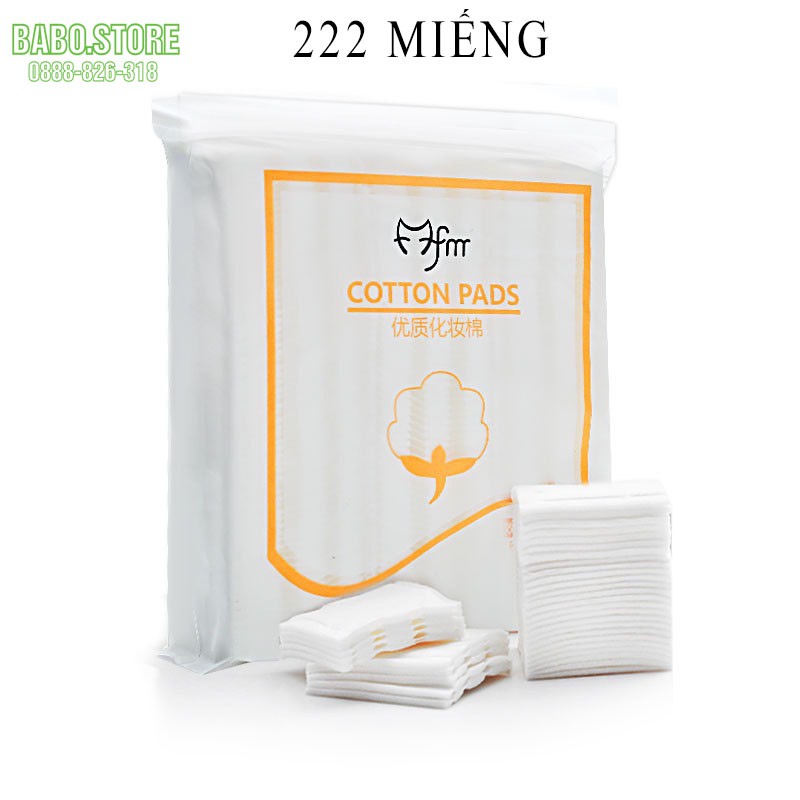 Bông tẩy trang 3 lớp Cotton Pads 222 miếng, dụng cụ trang điểm tiện ích tiện lợi, giá rẻ, bông trang điểm Babo.store