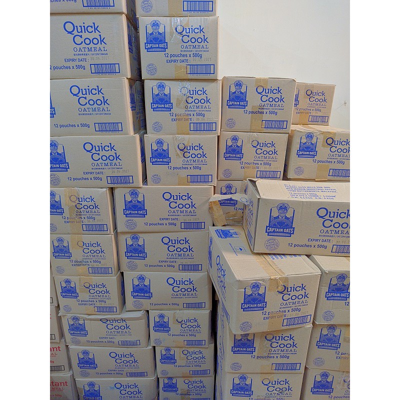 Yến mạch úc nguyên chất Captain Oats - Quickcook Oatmeal hũ 500g - Nhập khẩu chính ngạch hải quan