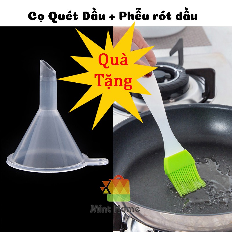 Bình xịt dầu ăn kiêng, olive, nước, đựng dấm táo, gia vị phun sương chai thủy tinh nắp inox phụ kiện nồi chiên không dầu