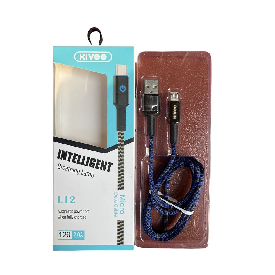 Cáp Sạc Nhanh Tự Ngắt Khi Đầy Pin Chuẩn Ioandroid,Type-C. L12,HãNg Lc - Dây Dù 1,2m - Led Báo - Usb 2 CạNh