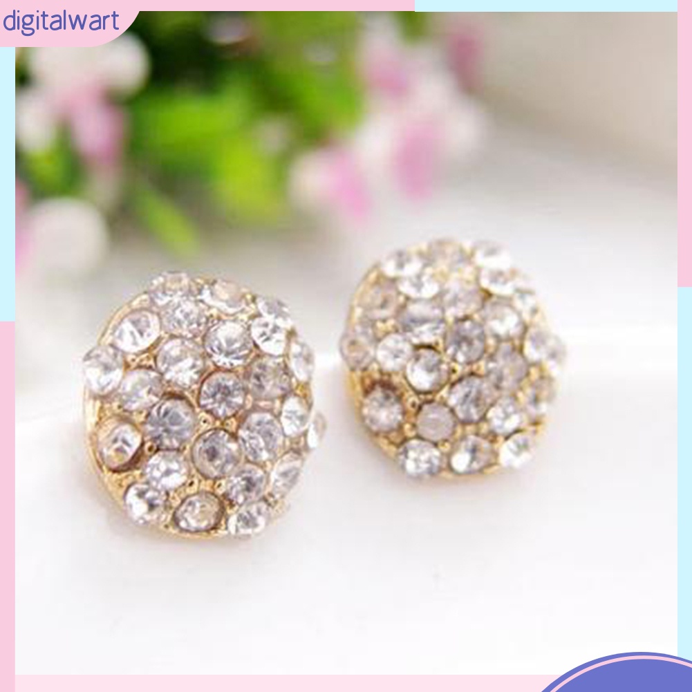 Khuyên Tai Tròn Đính Đá Thời Trang Thanh Lịch Dành Cho Nữ