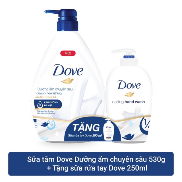 Sữa tắm Dove 530g + khuyến mãi ( theo chương trình công ty)