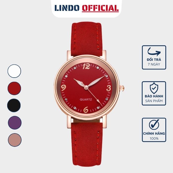 Đồng hồ nữ dây da thời trang học sinh, sinh viên D-ZINER chính hãng ND09 - LINDO