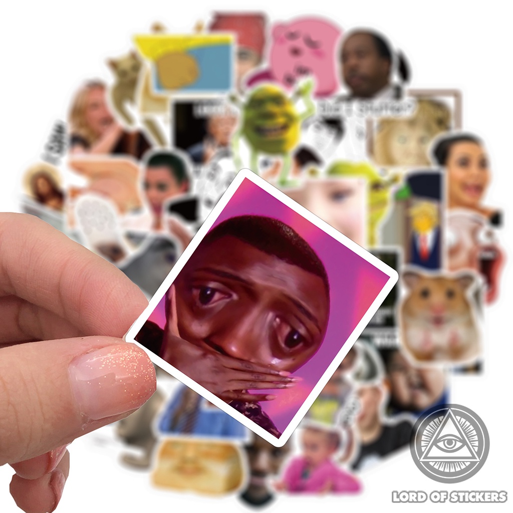 Set 50 Hình Dán Sticker Meme Vui Nhộn Hài Hước Chống Thấm Nước Trang Trí Mũ Bảo Hiểm, Điện Thoại, Laptop, Ván Trượt, Sổ