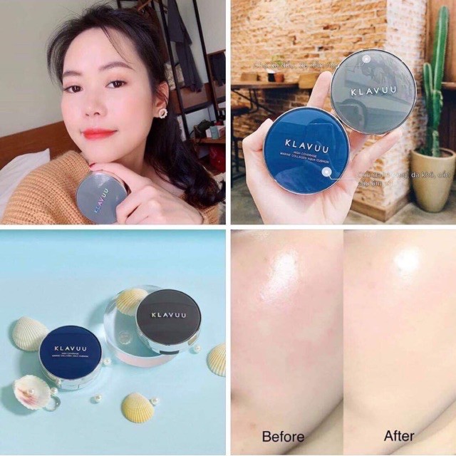 ( Hàng chính hãng) Phấn nước Cushion High- Coverage Klavuu Hàn Quốc