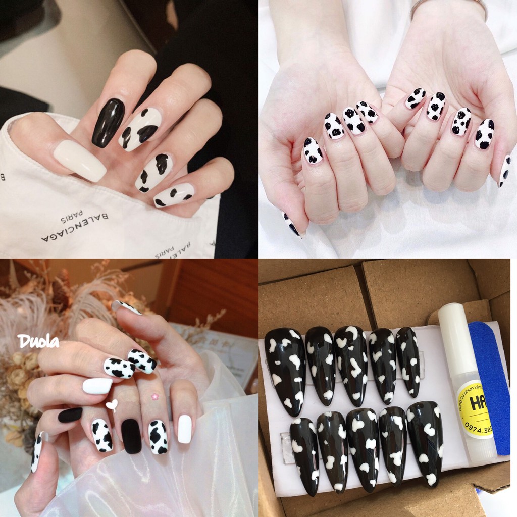 NailBox Móng Úp Mẫu Bò Sữa Hot Trend Thiết Kế Kèm Theo Dũa