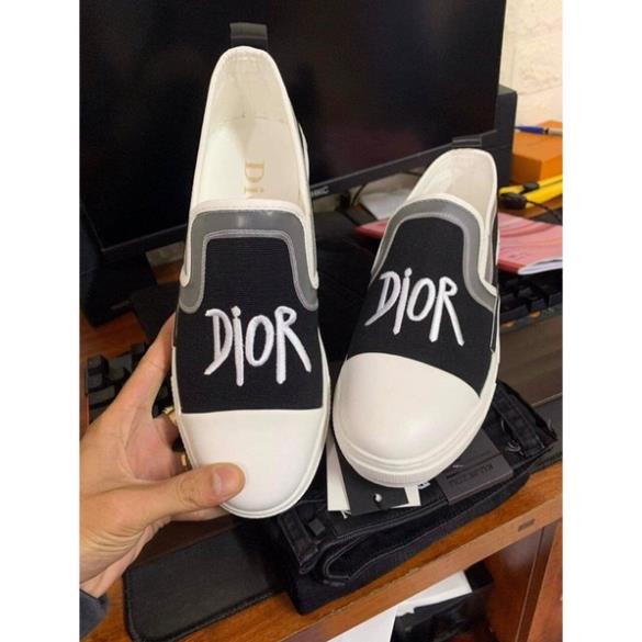 Giày lười slipon dior đen 11 , Giày thể thao nam nữ Full hộp *