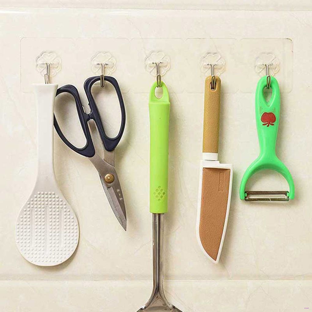 Set 10 móc treo đồ dán tường trong suốt