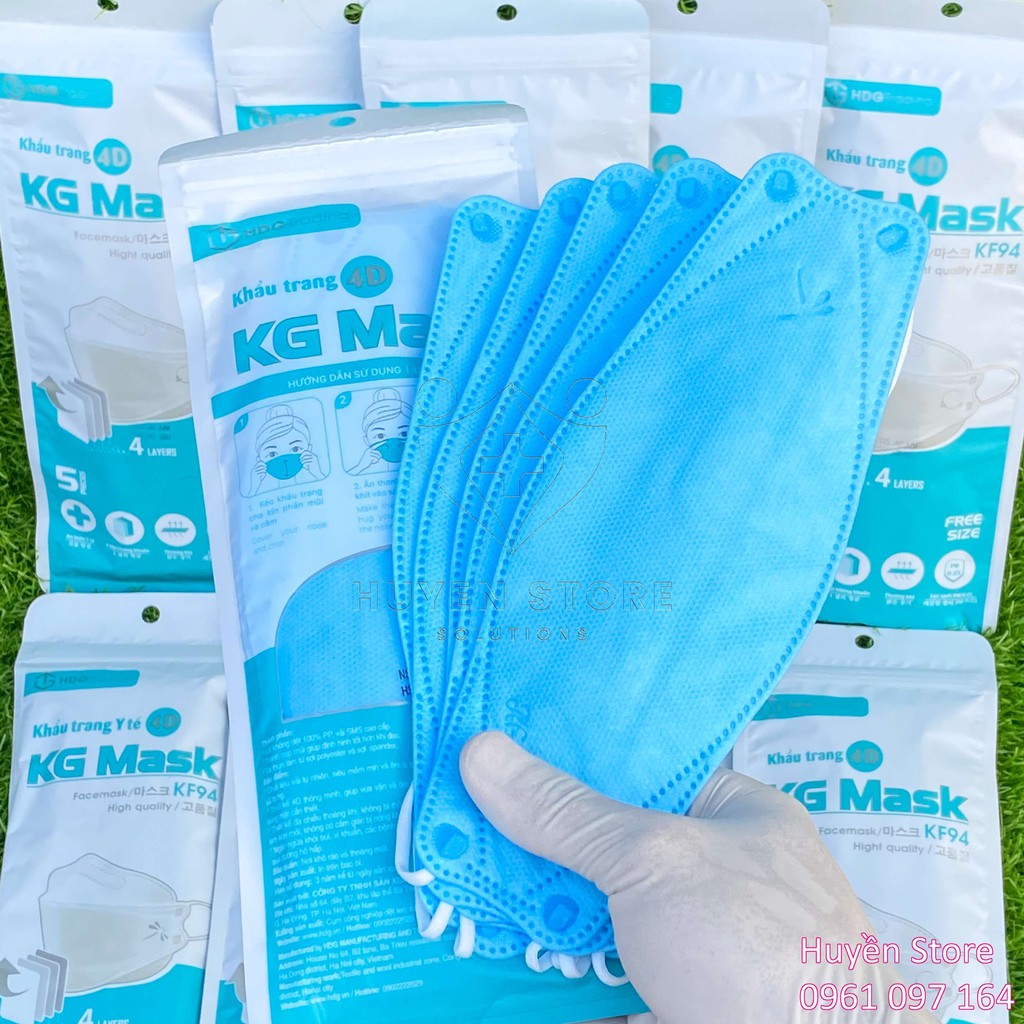 [GIÁ SỈ] Khẩu trang KG Mask 4D KF94 Hàn Quốc,1 gói 5 chiếc 4 lớp kháng khuẩn , cao cấp chính hãng