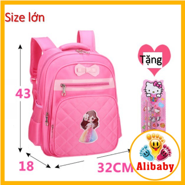 Balo đi học cho bé cấp 1 màu hồng tím chống thấm nước TE30