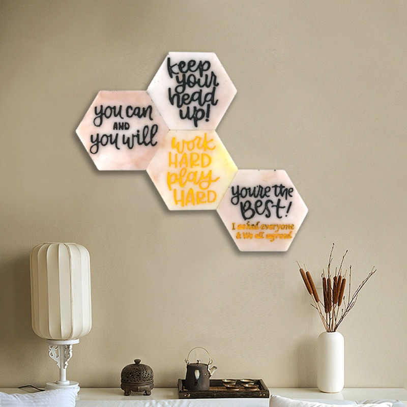 Sa Khuôn Nhựa Hình Lục Giác Sáng Bóng Dùng Làm Móc Khóa / Đồ Trang Sức