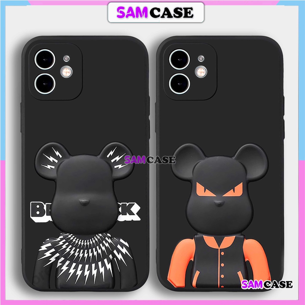 Ốp lưng iPhone Gấu Bear Cuteee cạnh viền vuông silicon mềm dẻo cho iphone 6/6s/7/8/X/Xr/XS/XR/11/12/13/14 Pro Plus Max