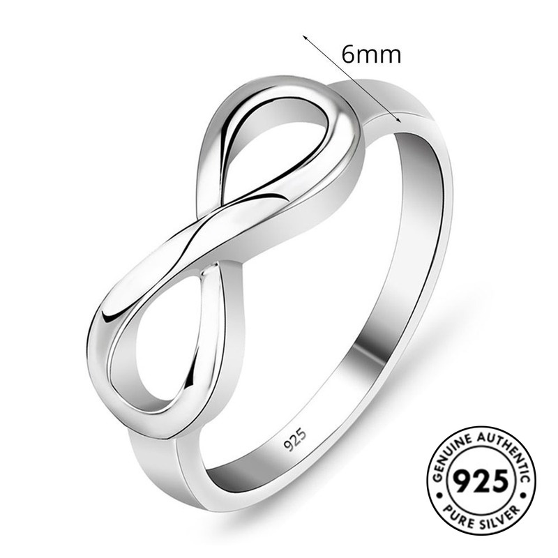 Nhẫn bạc S925 thiết kế đơn giản sáng tạo 8 mặt