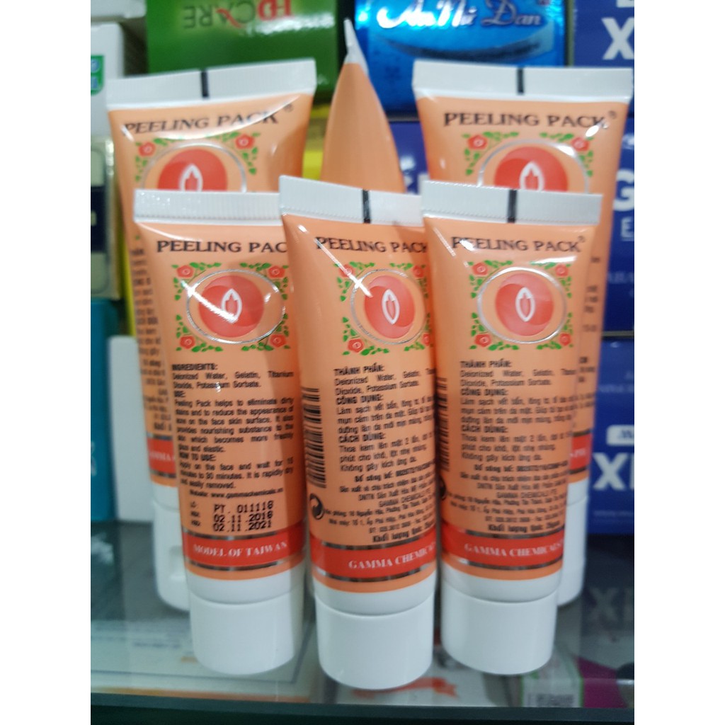 tube gel mặt nạ lột mụn peeling pack