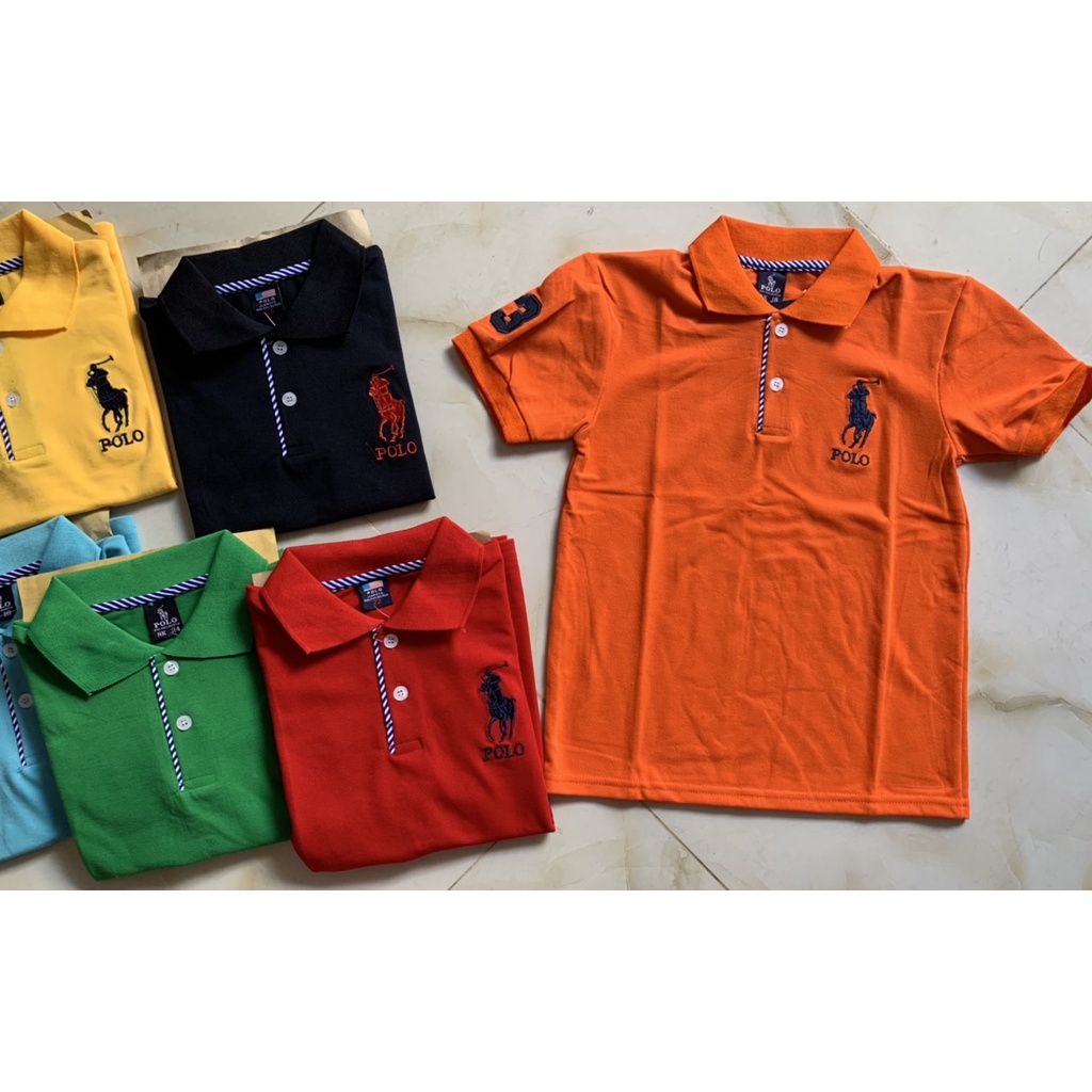 Áo Polo bé trai bé gái áo thun có cổ cao cấp co dãn tốt