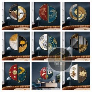 Xả mẫu tranh tráng gương bán nguyệt xu hướng trang trí năm 2021