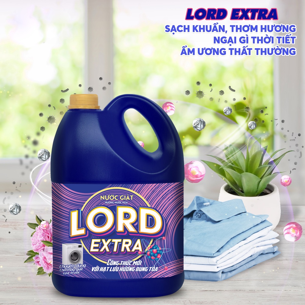 Nước giặt Lord Extra (chuyên cho máy cửa ngang) với hương nước hoa 3.5kg