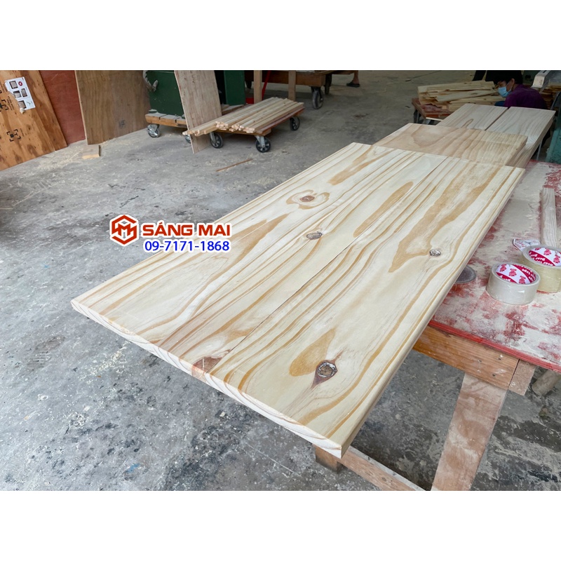 [MS170] Tấm mặt bàn gỗ thông 50cm x 100cm x gỗ dày 2cm + gia công láng mịn