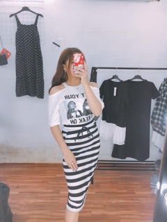 Set áo phông kèm chân váy