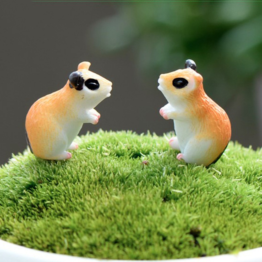 Set 2 / 10 Mô Hình Chuột Hamster Mini Bằng Nhựa Resin Dùng Trang Trí Tiểu Cảnh / Xe Hơi Diy