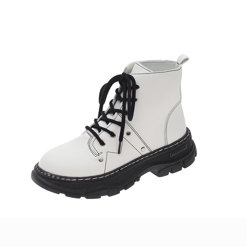 Giày Bốt Martin Cổ Thấp Đế Dày Buộc Dây Kiểu retro Thời Trang Cho Bạn Gái