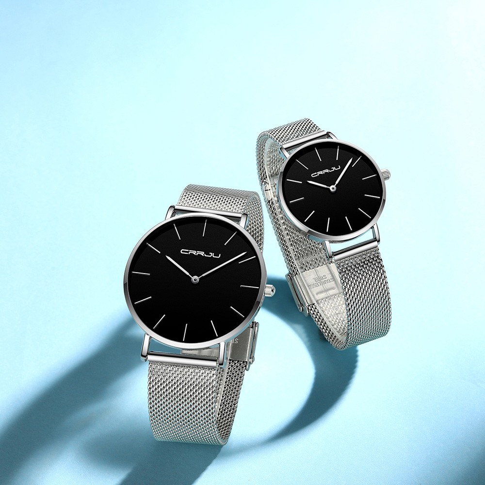 Đồng hồ đeo tay CRRJU 2185S nữ thiết kế đơn giản máy Quartz chống thấm nước
