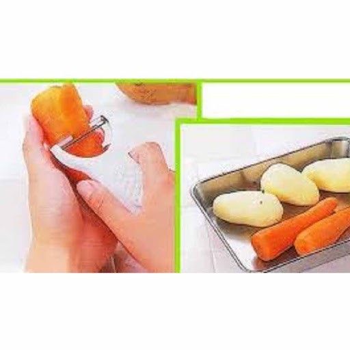 [Hỏa tốc HCM] Combo Dao nạo củ quả lưỡi xoay (màu xanh, trắng) và Dụng cụ ép tỏi bằng inox Nhật Bản