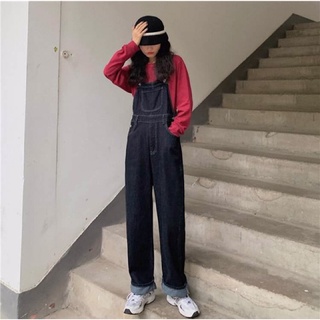 Quần yếm bò ống suông Ulzzang