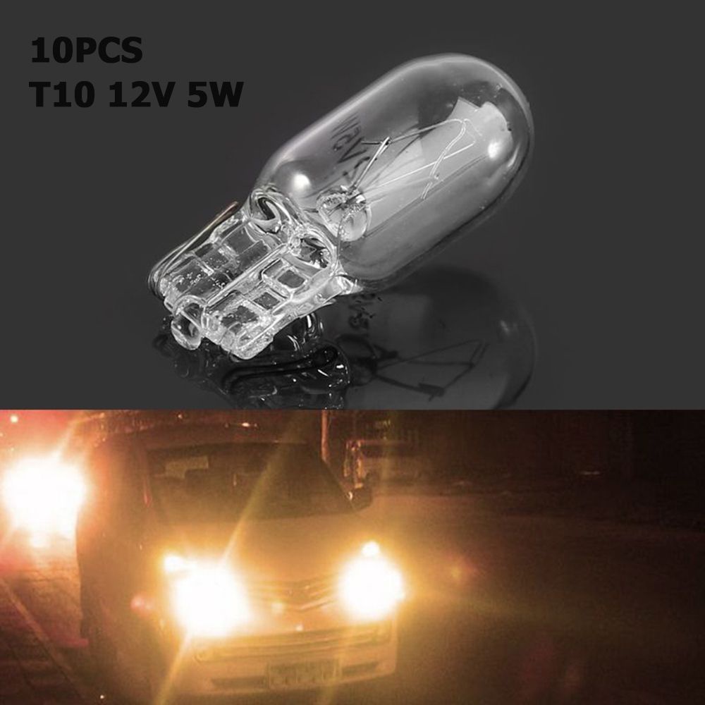 10 Bóng đèn halogen 5W 12V T10 W5W 194 168 ánh sáng trắng ấm nhiều màu dành cho xe ô tô