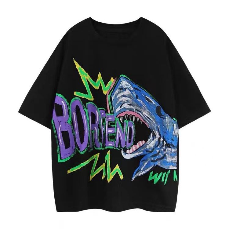 Áo Thun Cotton Tay Lỡ Dáng Rộng Phong Cách Hip Hop Đường Phố Màu Trơn Thời Trang Mùa Hè Cho Bé Trai 2023