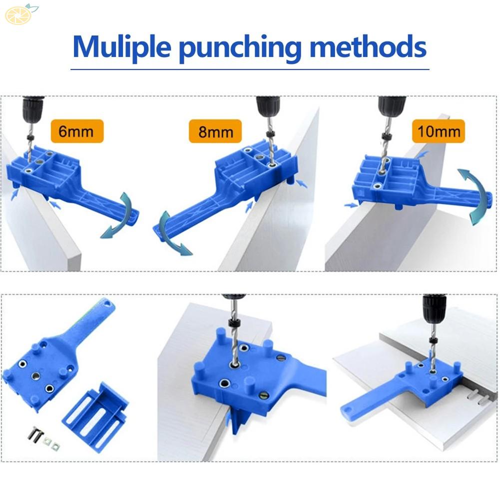 【VARSTR】Woodworking Dowel Jig 6 8 10mm Drill Bit Handheld Drill Guide Hole Locator