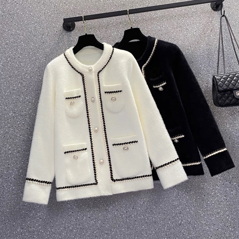Áo dạ Tweed, lông thỏ loại 1 Quảng Châu cao cấp lông siêu mịn, dày dặn kiểu dáng Hàn Quốc - Ulzzang style