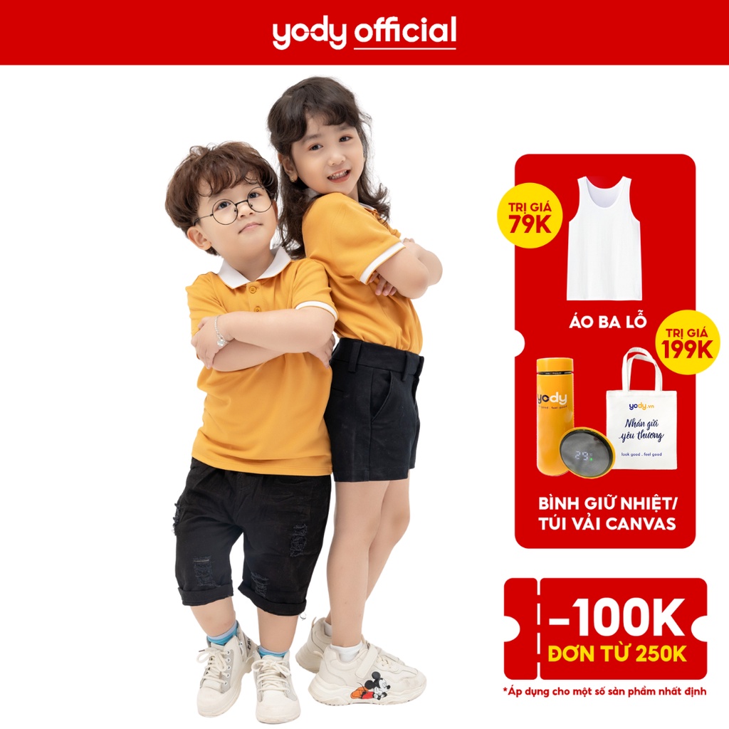 Aó Polo Yody cho bé vải cotton cafe APK5179