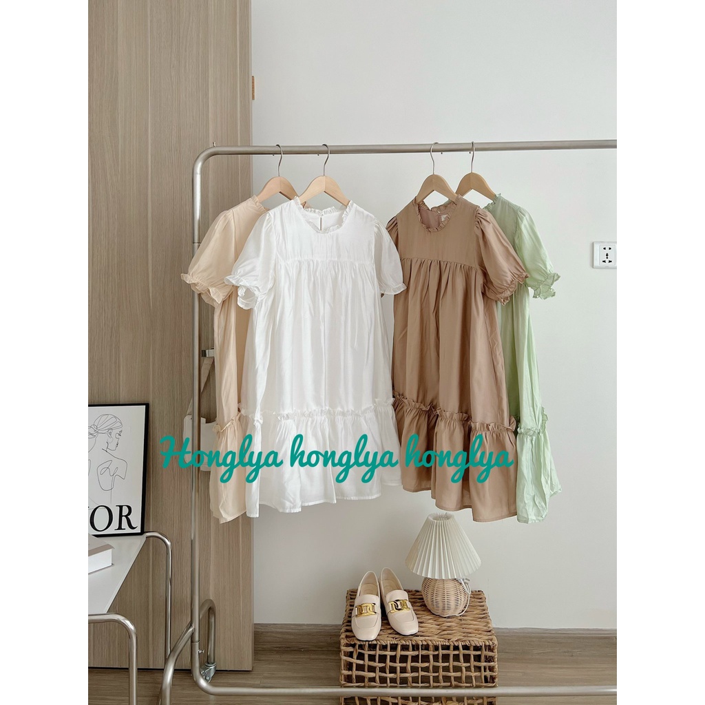 Đầm tiểu thư babydoll chất tơ cao cấp form freesize siêu xinh