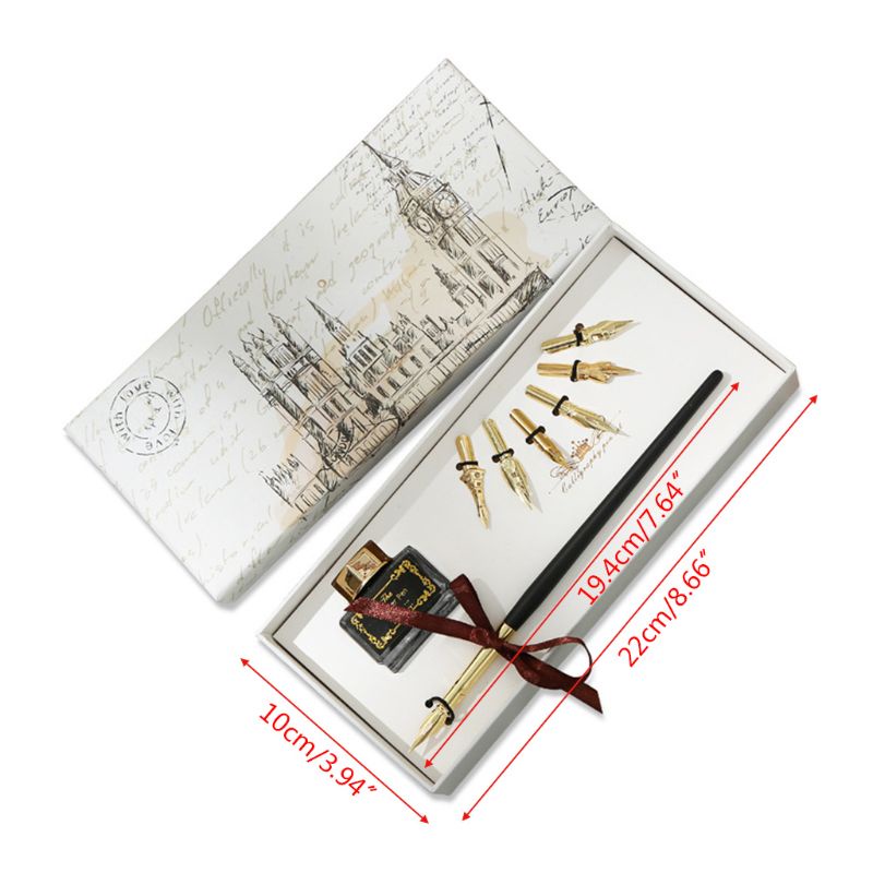 Bộ Bút Thư Pháp Học Tiếng Anh Cổ Điển Với Ngòi Mực Và Mực Cho Văn Phòng Trường Học