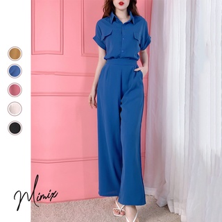 Set bộ rời quần suông ống rộng và áo sơ mi nữ MIMIX AN8170