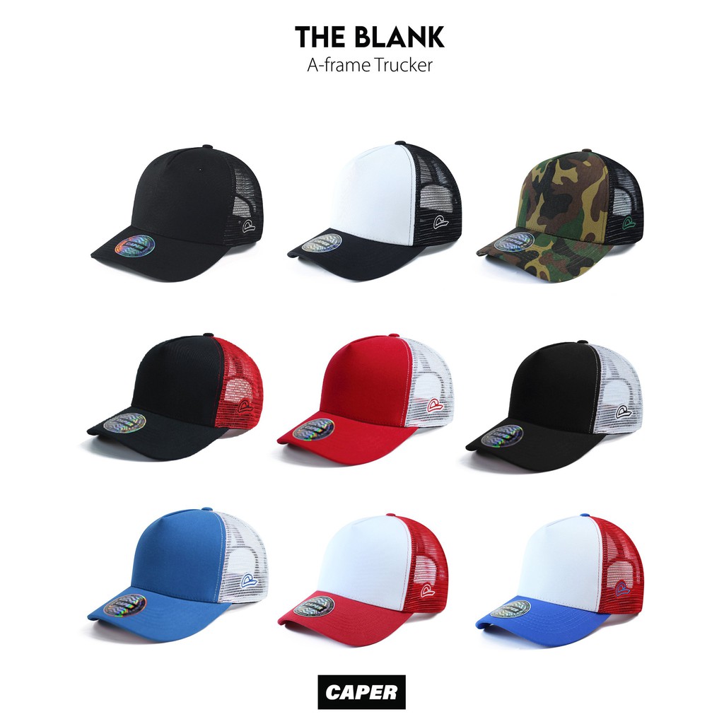Mũ nón lưỡi trai A-Frame lưới chính hãng Caper trơn phong cách vải khaki nhiều màu