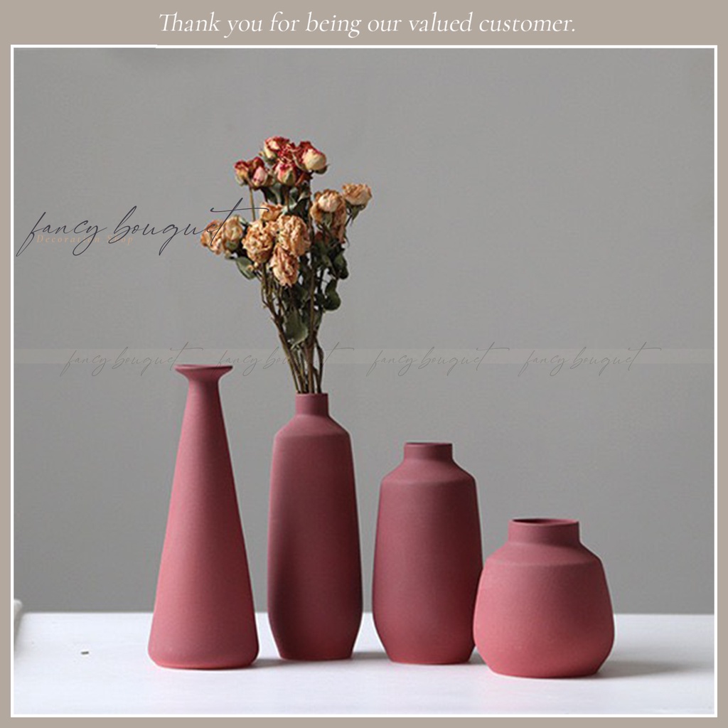 Bình gốm Jingdezhen Morandi rượu vang đỏ ❤️FREESHIP❤️ Đồ trang trí Bắc Âu cao cấp và thanh lịch