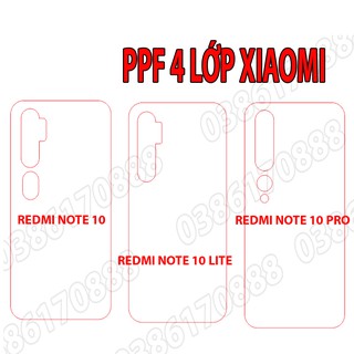 Dán lưng PPF 4 lớp chống va đập cho XIAOMI REDMI NOTE 10 / NOTE 10 LITE / NOTE 10 PRO