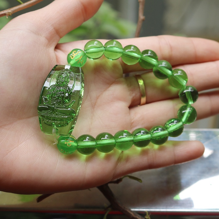 Lắc vòng đeo tay mặt phật bản mệnh người tuổi thân, tuổi mùi hạt 10ly nhiều màu - Phật Đại Nhật Như Lai cao cấp