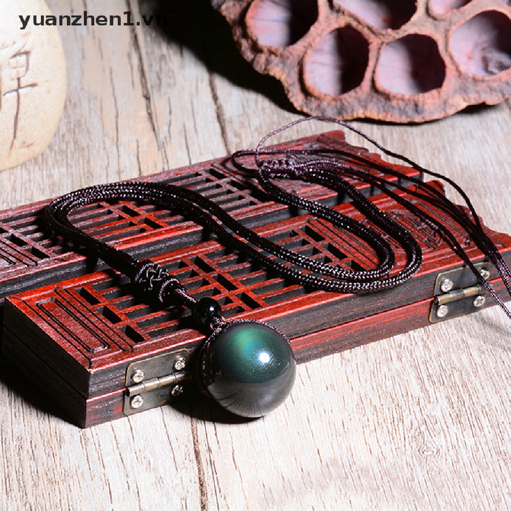 Vòng cổ Mặt Đá Obsidian Tự Nhiên Độc Đáo