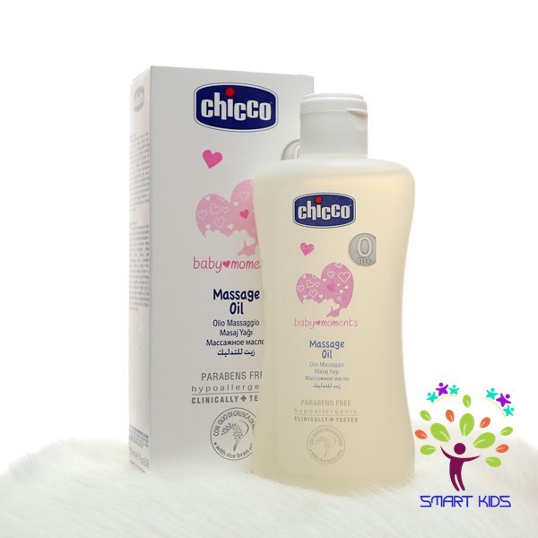 Dầu mát-xa chiết xuất cám gạo 0M+ Chicco 200ml