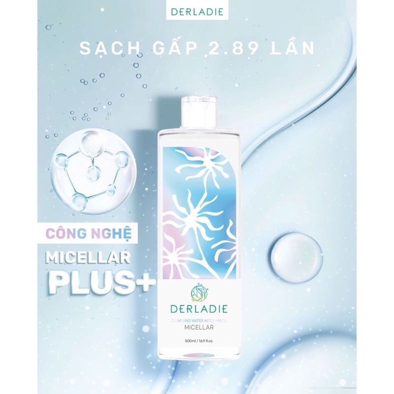 Nước Tẩy Trang Cây Phỉ Derladie Cleansing Water Witch Hazel 500ml