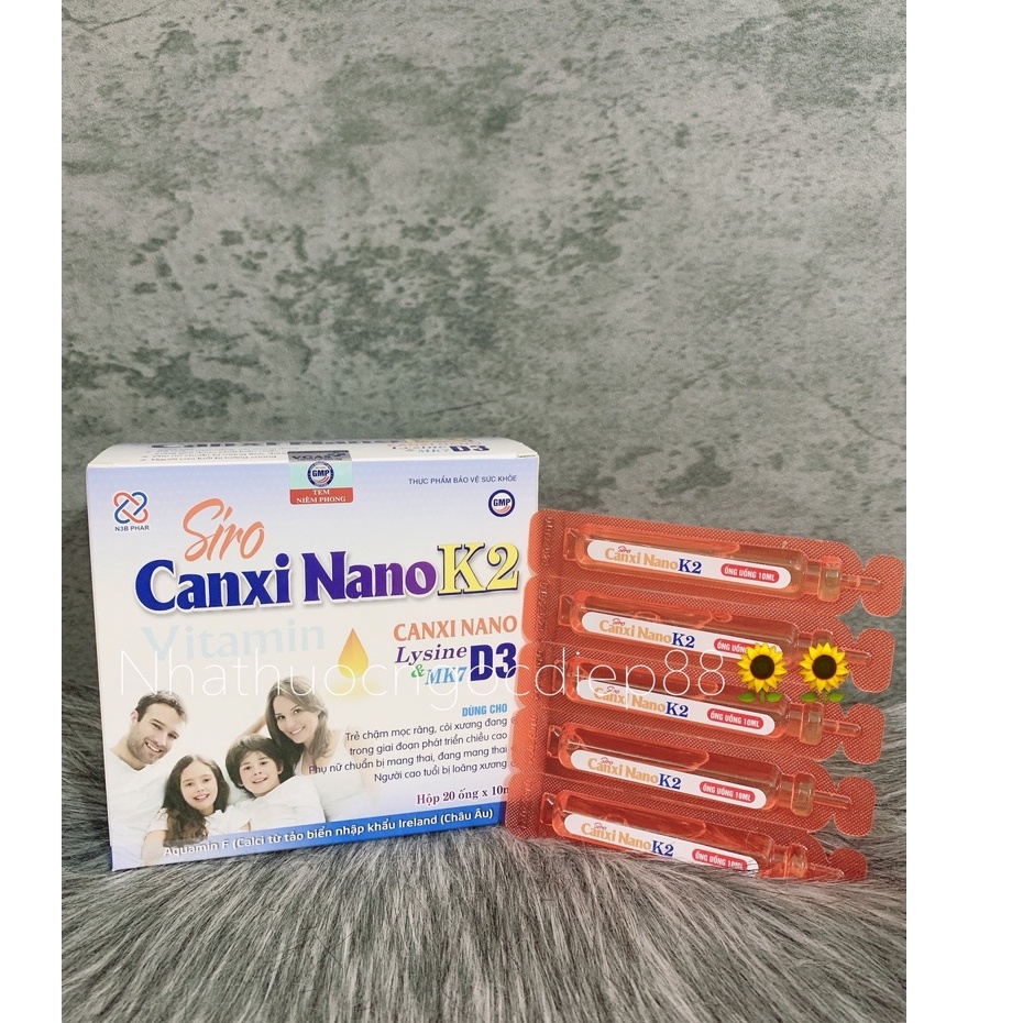 Siro canxi ống cho trẻ từ 0 tháng tuổi bổ sung Vitamin D3 K2 MK7 - Hộp 20 ống