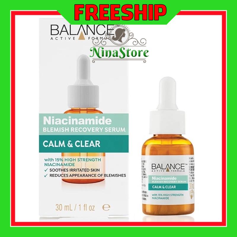 Serum Ngừa Mụn Mờ Thâm Balance Active Formula Niacinamide 30ml NPP NinaStore