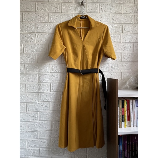 (Thanh lý đồ cá nhân) Đầm sơ mi phối dập ly TOP SHOP